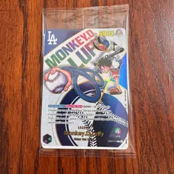 DODGERS ONE PIECE COLLAB PROMO CARD MONKEY D. LUFFY 7/03/25 SEALED BEAUTIFUL! - Image 1