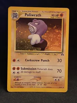 Poliwrath Holo Rare 9/75 Neo Discovery LP English Pokemon Card - Image 1