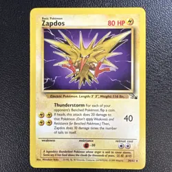 1999 Pokemon TCG Fossil Set Zapdos Non-Holo 30/62 Rare Pokemon Card WOTC NM - Image 1