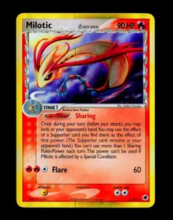 2006 Pokemon MILOTIC Ex Dragon Frontiers GOLD HOLO RARE Delta Species Card 5/101 - Image 3