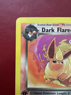 Dark Flareon 35/82 1st Edition Team Rocket Pokemon Card LP No Creases - Image 3