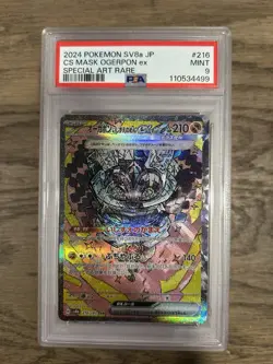 CS MASK OGERPON ex 2024 Pokemon SV8a JP Terastal Fest SAR #216 PSA 9 - Image 1