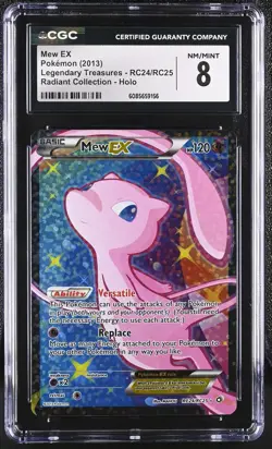 CGC 8 Mew EX Legendary Treasures RC24/RC25 Radiant (Collection) Holo Pokemon - Image 1