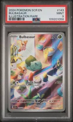 2024 POKEMON SCR EN-STELLAR CROWN ILLUSTRATION RARE #143 BULBASAUR PSA 9 - Image 1