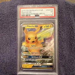 2019 POKEMON SM BLACK STAR PROMO #SM232 PIKACHU GX PSA 3 - Image 1