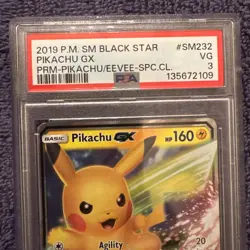 2019 POKEMON SM BLACK STAR PROMO #SM232 PIKACHU GX PSA 3 - Image 3