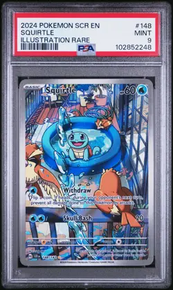 2024 POKEMON SCR EN-STELLAR CROWN ILLUSTRATION RARE #148 SQUIRTLE PSA 9 - Image 1
