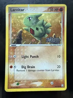 Pokemon Stamped Larvitar 63/109 EX Team Rocket Returns Holo Rare (MP) - Image 1