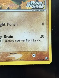 Pokemon Stamped Larvitar 63/109 EX Team Rocket Returns Holo Rare (MP) - Image 5