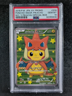 Poncho Wearing Pikachu Charizard X 208/XY-P 2016 PSA 10 Pokemon JPN #208 Promo - Image 1