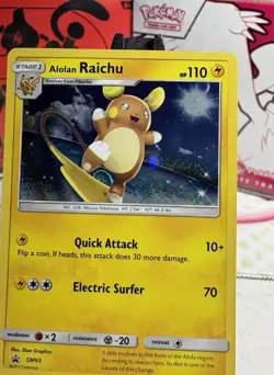 Raichu SM65 Sun & Moon Black Star Promo Rare Pokemon HD Fart Swirl - Image 2
