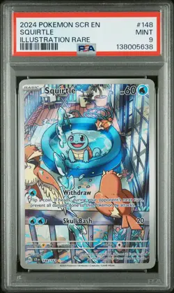 2024 POKEMON SCR EN-STELLAR CROWN ILLUSTRATION RARE #148 SQUIRTLE PSA 9 - Image 1