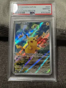 PSA 10 Pikachu Black Star Promo #27 2023 Pokemon Paldea Evolved - Image 1