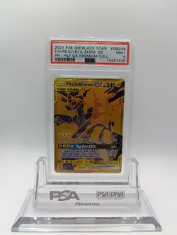 POKEMON PIKACHU & ZEKROM GX FULL ART PREMIUM COLLECTION PROMO SM248 PSA 9 MINT - Image 1