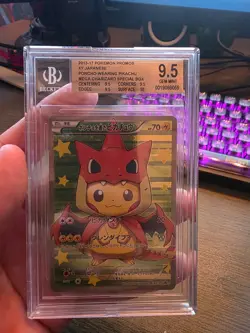 2016 POKEMON JPN XY PROMO #208 PONCHO-WEARING PIKACHU BGS 9.5 - Image 1
