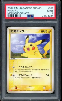 2004 Pokemon Pikachu Meiji Chocolate Japanese Promo #057 PSA 9 MINT - Image 1