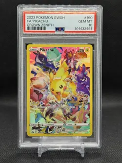 2023 Pokemon SWSH Crown Zenith Pikachu #160/159 PSA 10 - Image 1