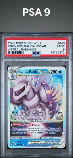 New Slab-2022 Pokemon #040 Sword & Shield Palkia VStar Astral Radiance! PSA 9 - Image 1