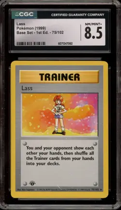Pokemon Lass Base Set Shadowless 1st Edition Rare #75 CGC 8.5 - Image 1