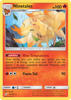 Pokemon - Ninetales (16/181) [Sun & Moon: Team Up] Reverse Holo - Image 1