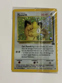 2000 Pokemon Meowth 10 Holo Black Star Promo Gameboy Factory Sealed - Image 1