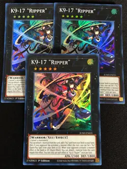 Yugioh K9-17 "Ripper" JUSH-EN035 1st Super x3 (NM) - Image 1