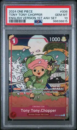 2024 ONE PIECE ENGLISH VERSION 1ST ANNIVERSARY SET #006 TONY TONY CHOPPER PSA 10 - Image 1