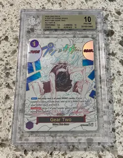 One Piece OP11-080 A Fist of Divine Speed - Gear Two (Alternate Art) BGS 10 - Image 1