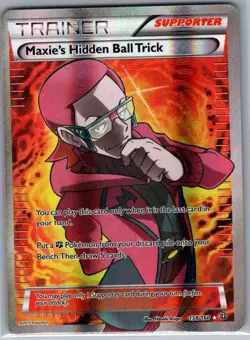 Maxie's Hidden Ball Trick 158/160 XY - Primal Clash - Pokemon Card - Creased - Image 1