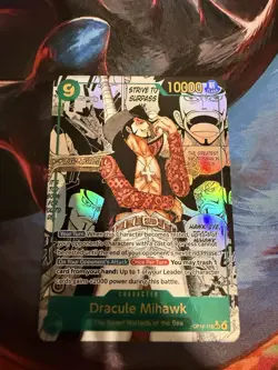 Bandai Dracule Mihawk OP14-119 Secret Rare Foil Stamped Character Card One Piece - Image 1
