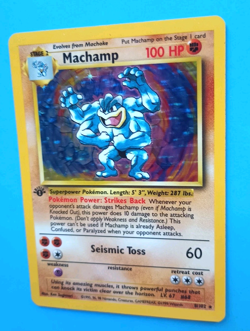 POKEMON Card MACHAMP #8/102 HOLO Rare 1st Edition Base Set LP/EX WOTC 1999 Nice - Image 2