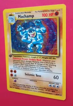 POKEMON Card MACHAMP #8/102 HOLO Rare 1st Edition Base Set LP/EX WOTC 1999 Nice - Image 4