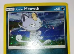 Alolan MEOWTH (SM43) Holo Sun & Moon - NM 🌀 w/Swirl 🌀 Pokemon Promo Card 2017 - Image 2