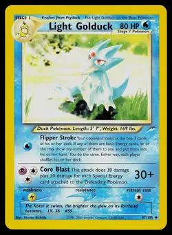 Pokemon Card - Light Golduck Neo Destiny 47/105 Uncommon - Image 1