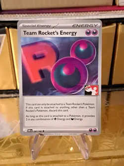 Team Rocket's Energy Pokemon Prize Pack Series 8 Promo Pokemon Card NM/LP - Image 1