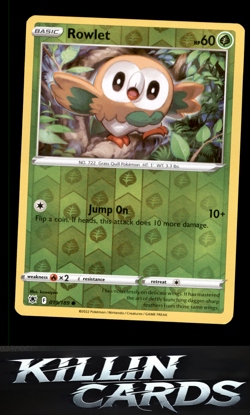 Reverse Holofoil Rowlet 019/189 Pokemon Common SWSH10: Astral Radiance Card NM - Image 1