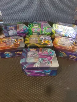 Pokemon Tins Factory Sealed lot of 7.❗Bonus Cards Added & Mystery CGC Slab❗ - Image 1