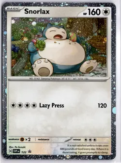 Snorlax Pokemon Card Black Star Promo SVP 122 Cosmos Holo Pokemon Trading Card - Image 1
