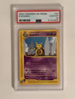 Pokemon Card Vintage Kadabra Skyridge #69 PSA 10 Gem Mint 2003 - Image 1