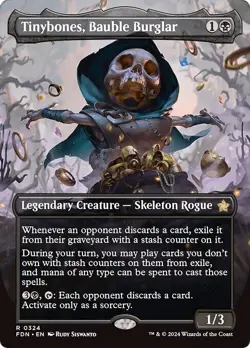 Borderless TINYBONES, BAUBLE BURGLAR mtg NM-M Foundations 1 Rare - Image 1