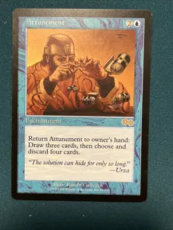 MTG Attunement Urza's Saga Regular LP+ One Bad Corner See Pic - Image 1