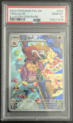2023 POKEMON PAL EN-PALDEA EVOLVED ILLUSTRATION RARE #202 CROCALOR PSA 10 - Image 1