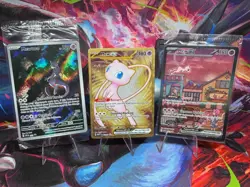 Pokemon TCG 151 UPC Promo Set Mew 053 Mewtwo 052 Metal Mew 205/165 New Sealed B - Image 1