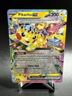 Pikachu ex - Double Rare SV08: Surging Sparks 057/191 NM Holo Pokemon Same Day - Image 1