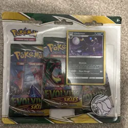 Pokemon TCG Evolving Skies Triple Blister Booster Pack Umbreon Promo New Sealed - Image 1