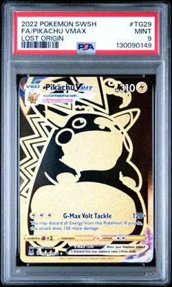 2022 Pokemon SWSH Lost Origin Pikachu VMAX TG29/TG30 PSA 9 MINT Trainer Gallery - Image 1