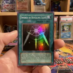 Swords of Revealing Light LOB-E081 Super Rare Unlimited YuGiOh LP OG Print - Image 1
