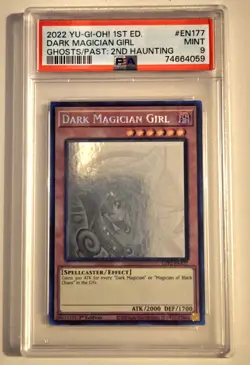 2022 YU-GI-OH! Dark Magician Girl GFP2-EN177 GHOST RARE PSA 9 - Image 2