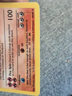 Charizard 004/102 Base Set (Shadowless) Holo Rare Card - Image 3