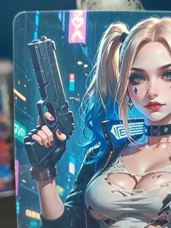 3 1/1 Only 1 Made Harley Quinn & Jinx Custom Waifu Card Size 5x3.5 - Image 3